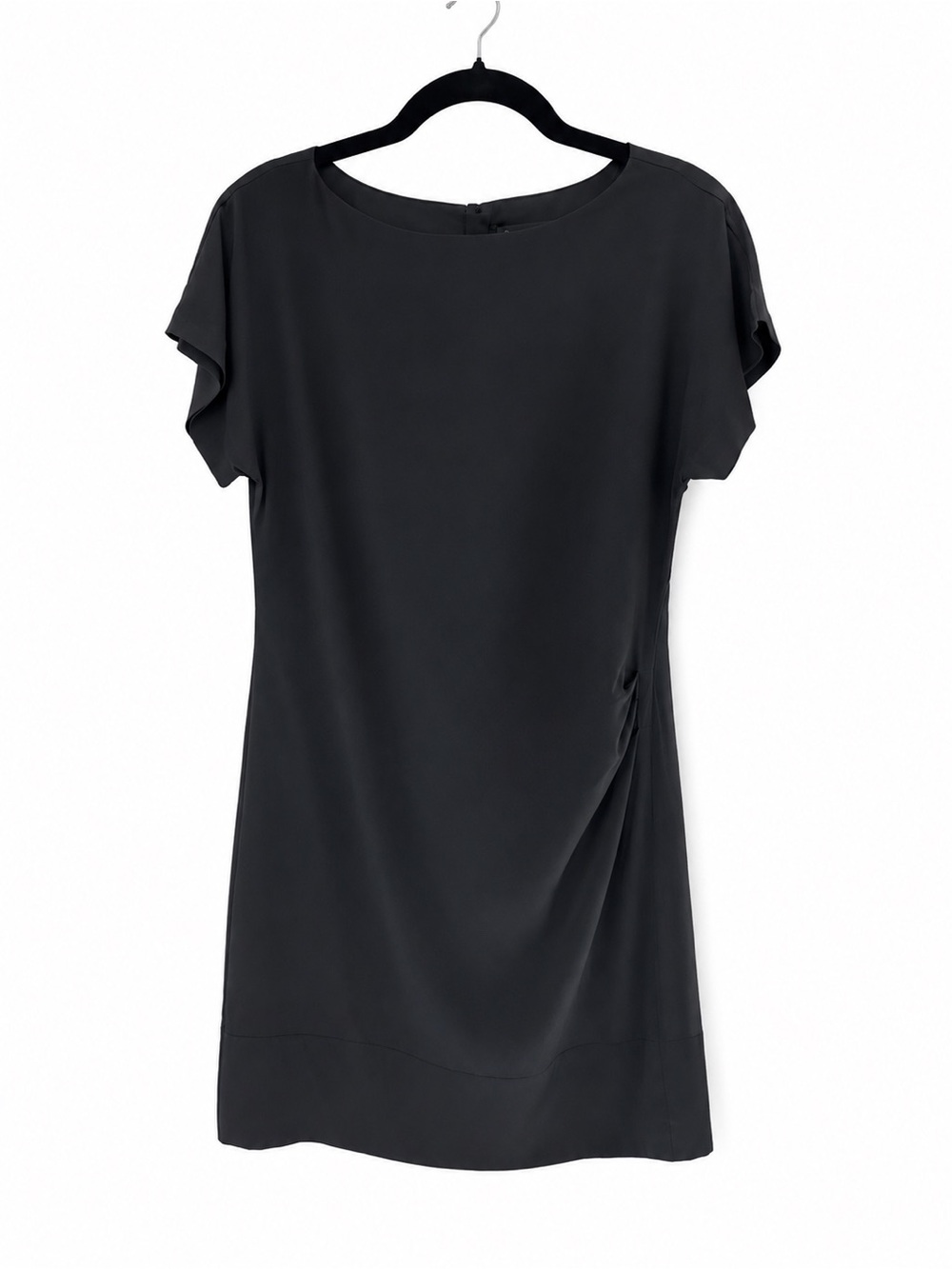 Banana Republic Silk Blend Ruched Sheath Dress Black Career Office Size 4